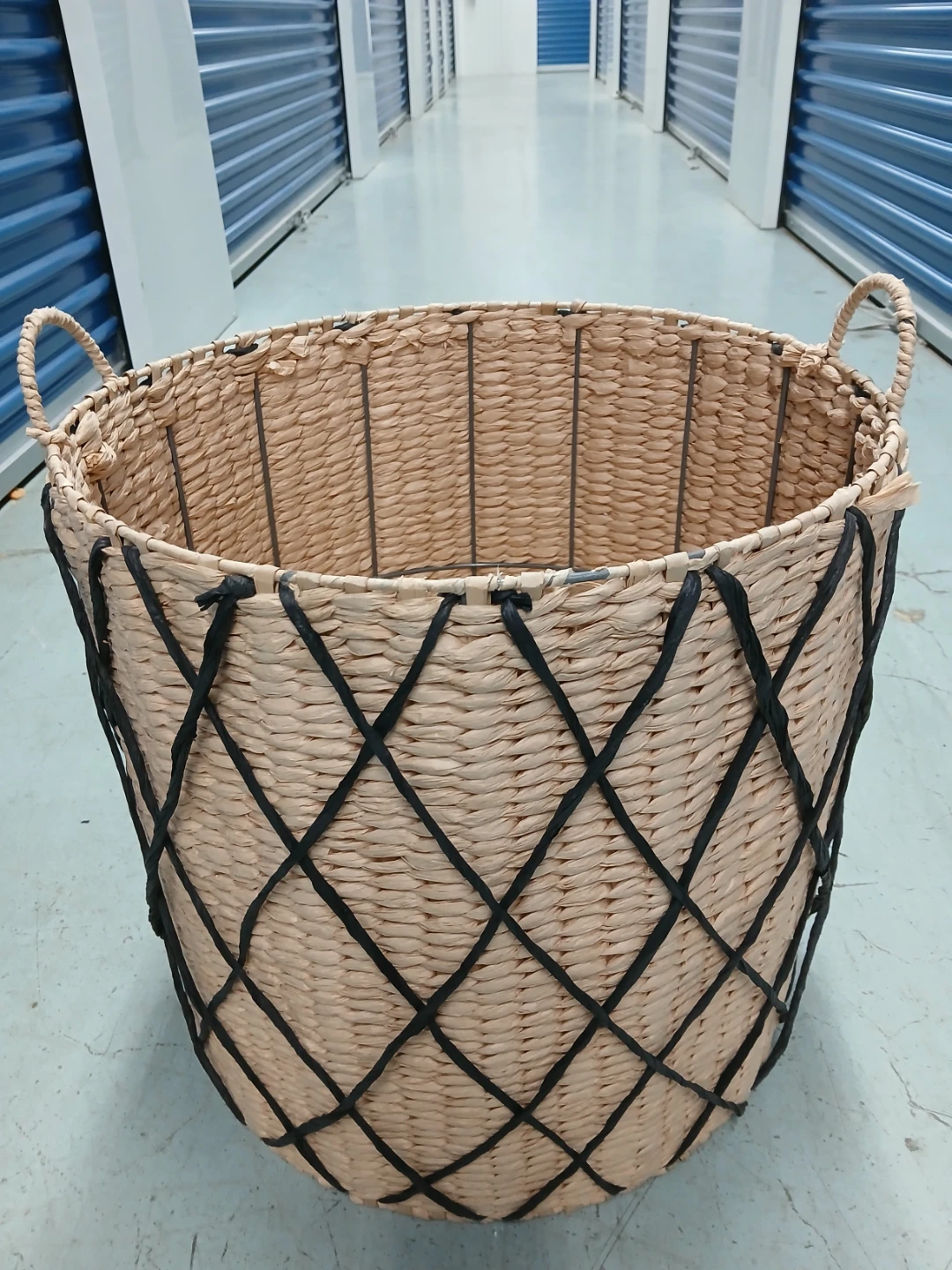 Woven laundry basket or Storage Basket with Handles