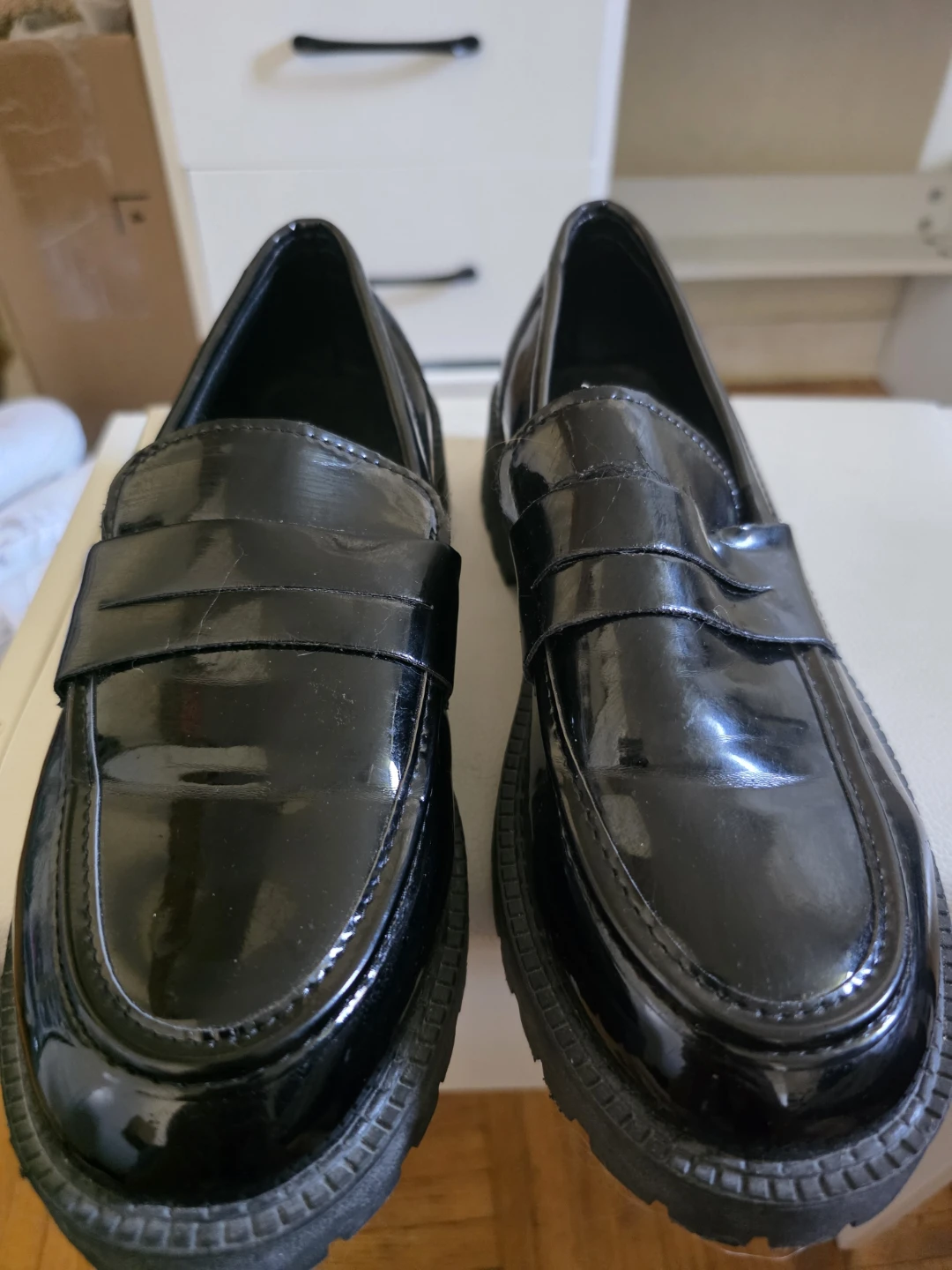 Black Patent Loafers - Size 240