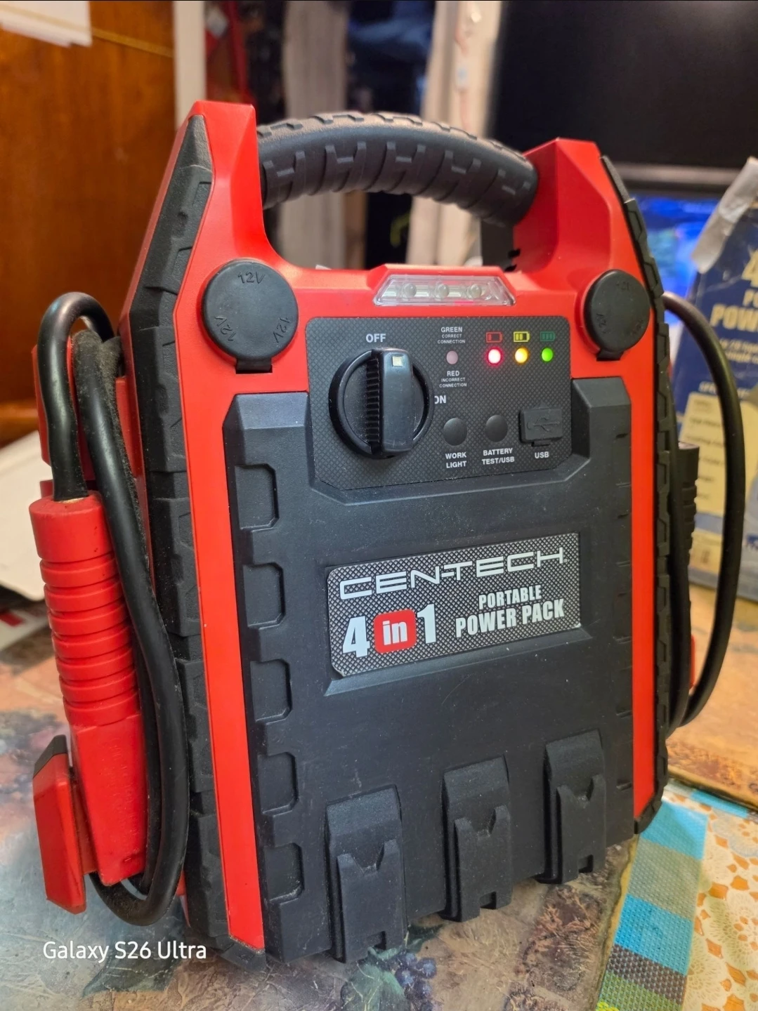 Centech 4 in 1 Portable Power Pack Air Compressor Jump Starter