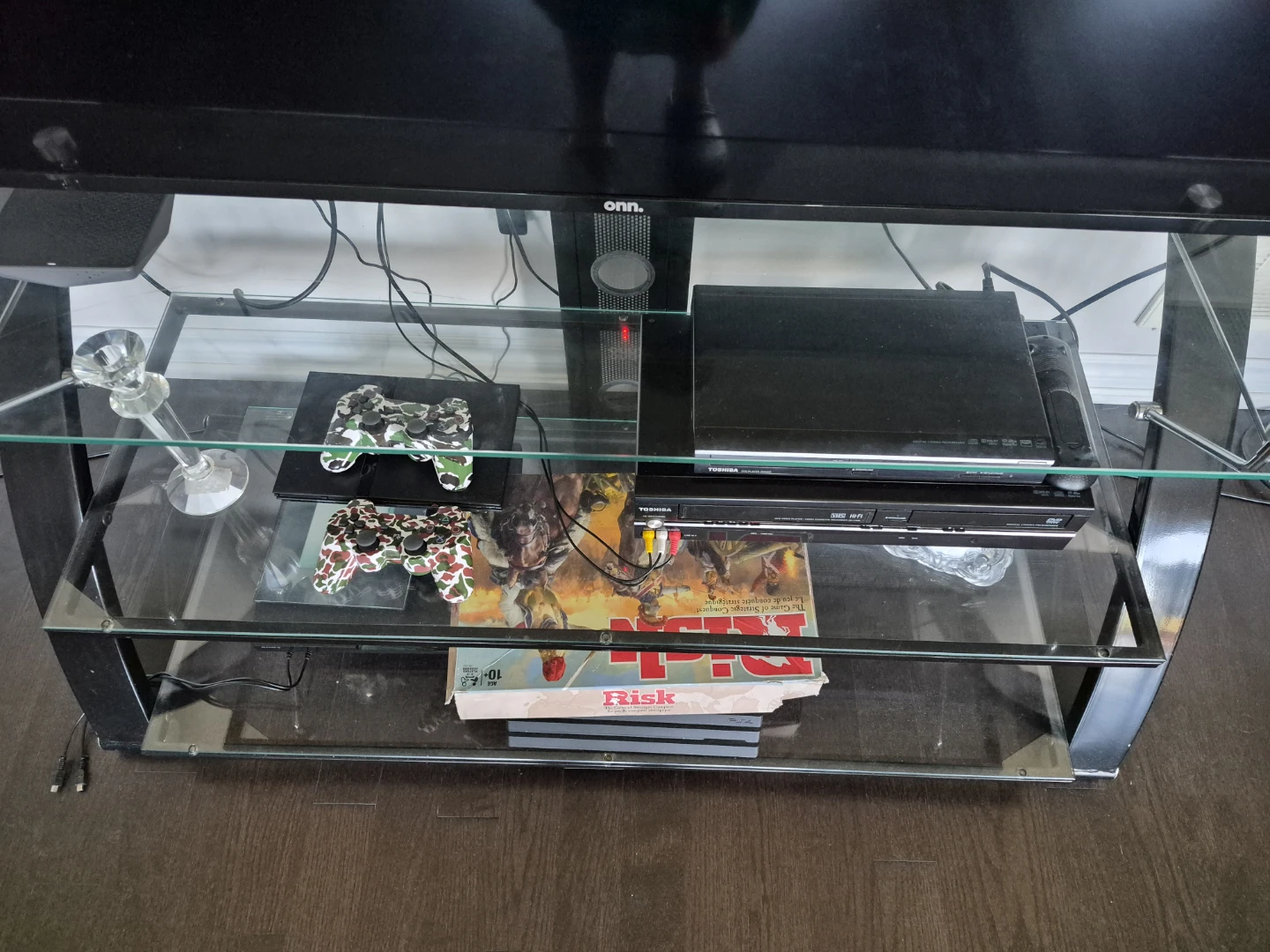 Glass tv stand