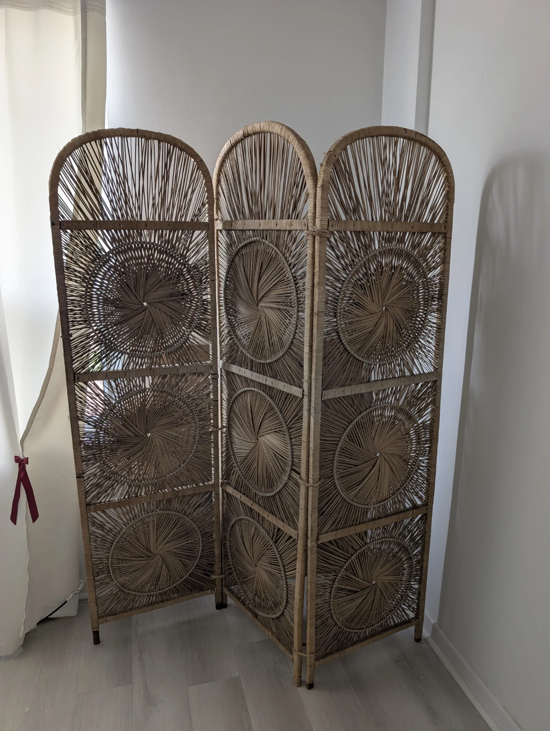 RARE Vintage Starburst Rattan Divider