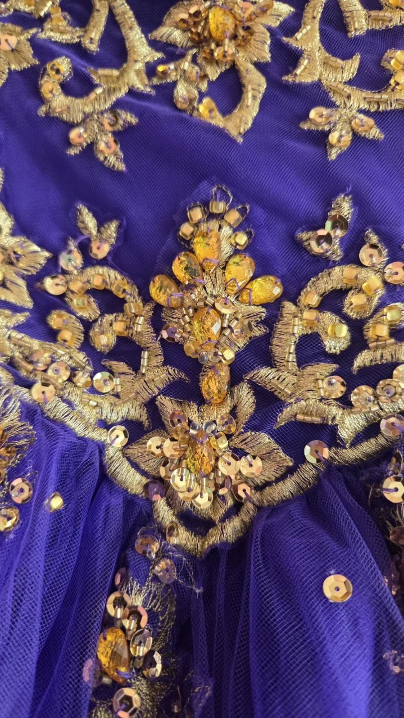 Purple Beaded and Sequined Formal Gown - photo 2
