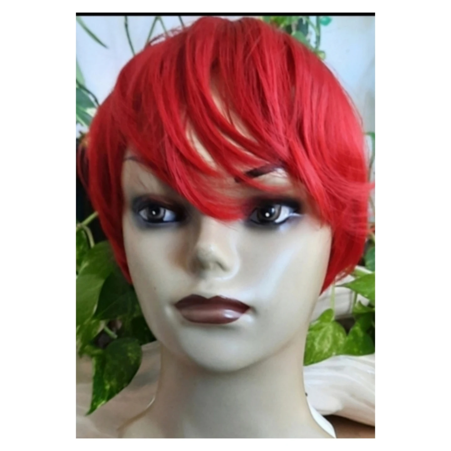 Bright Red Short Bob Wig