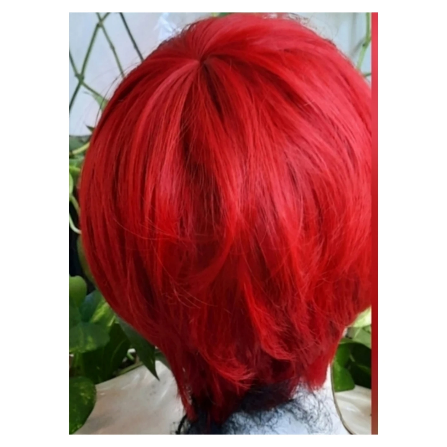 Bright Red Short Bob Wig - photo 2