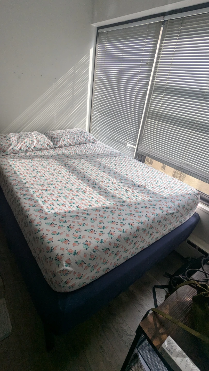2 mattresses - Full size & Queen with a metal bed frame