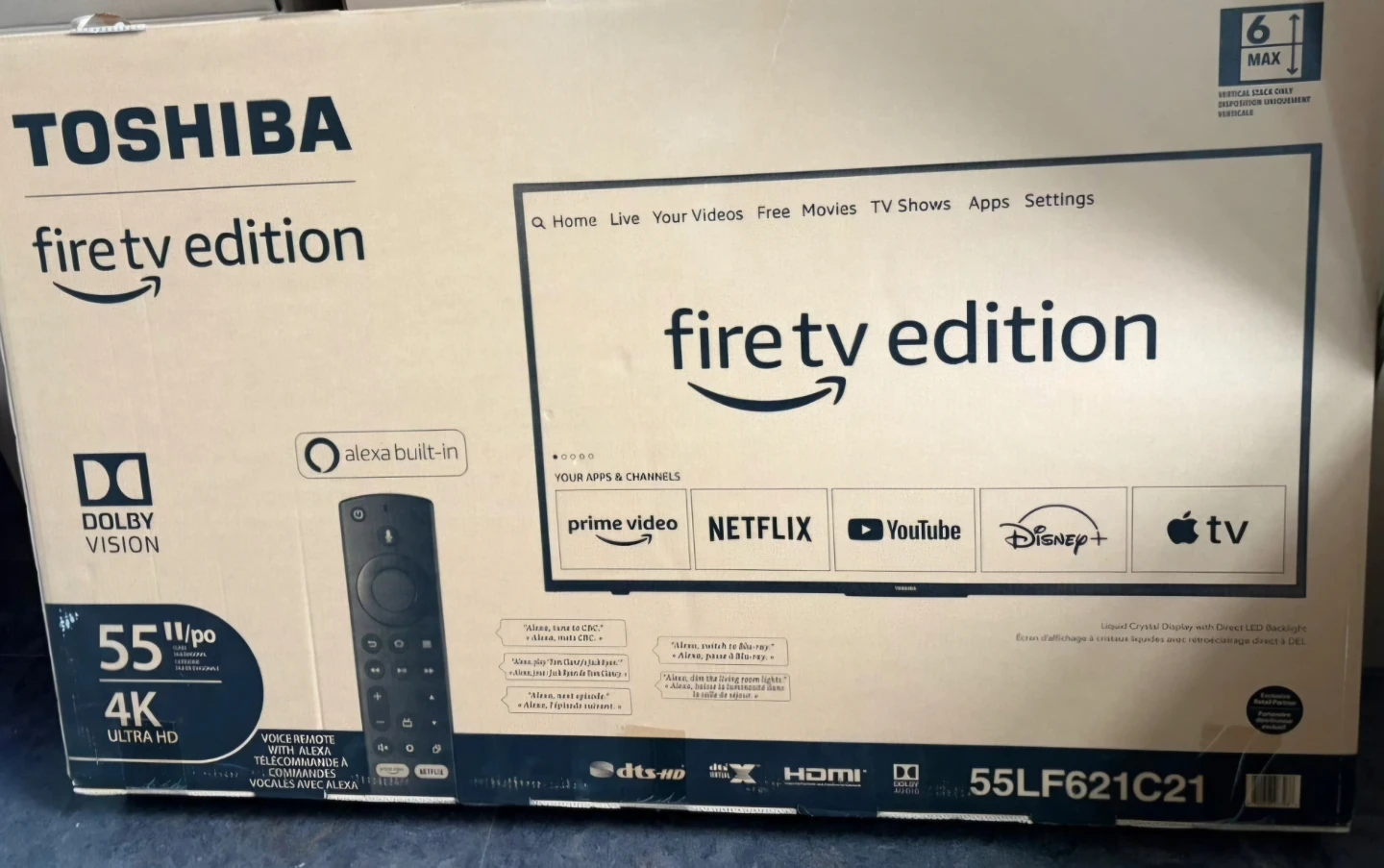 55" 4K Ultra HD Toshiba Fire TV Edition Smart TV. - photo 2