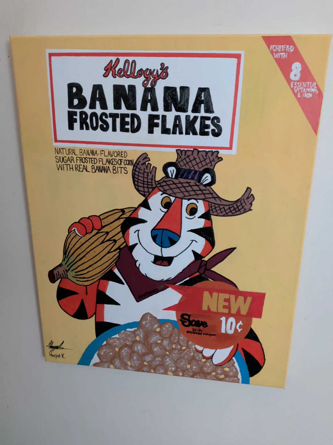 Kellogg's Banana Frosted Flakes Cereal Box Art Painting