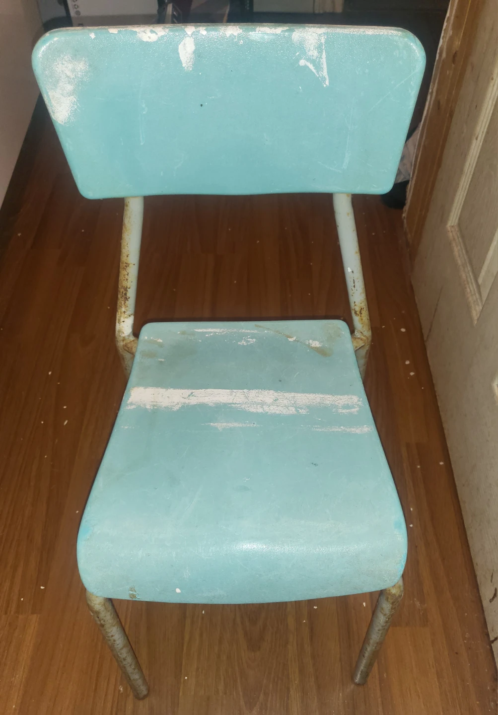 Vintage Blue Metal Children's Chair