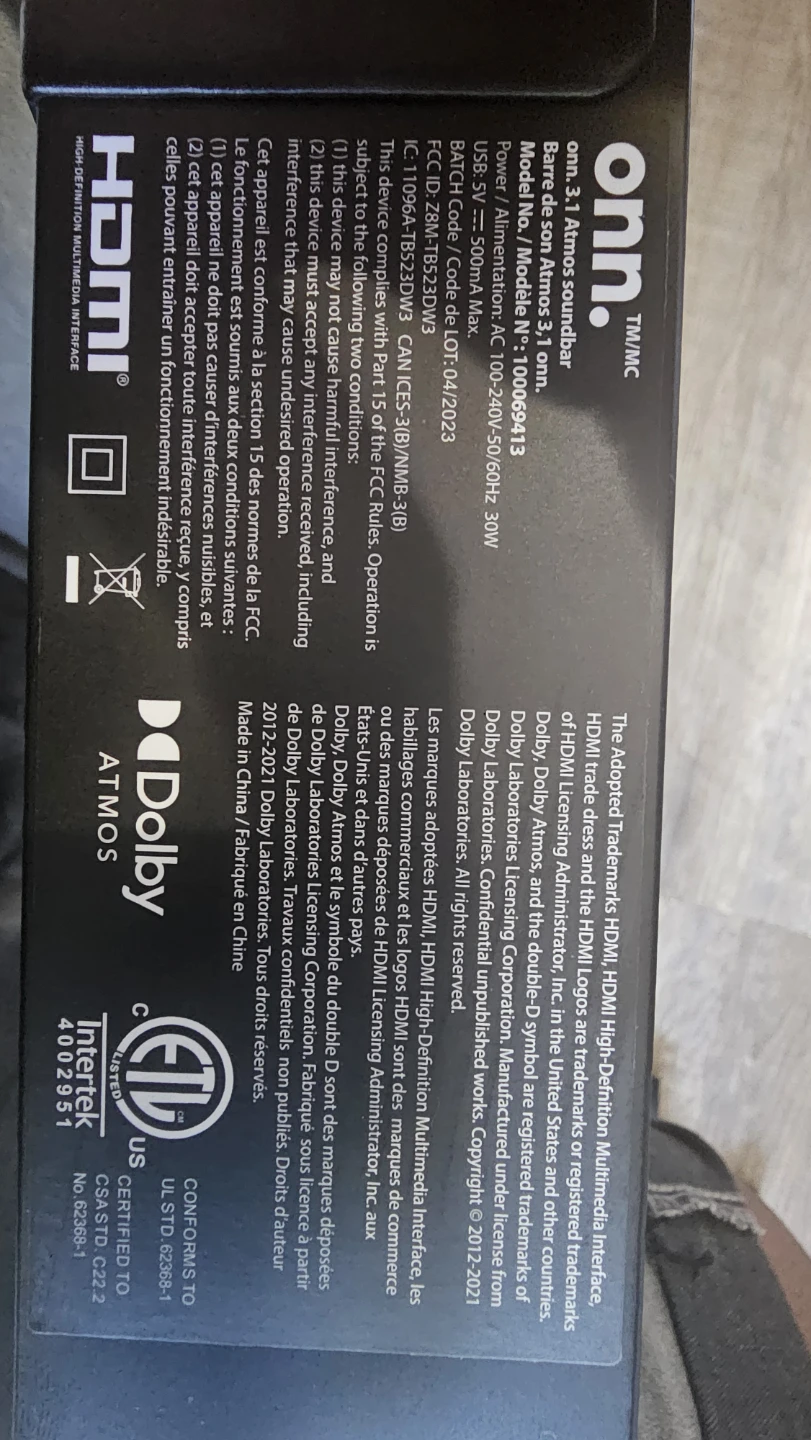 onn. Soundbar with Subwoofer and Remote - photo 3