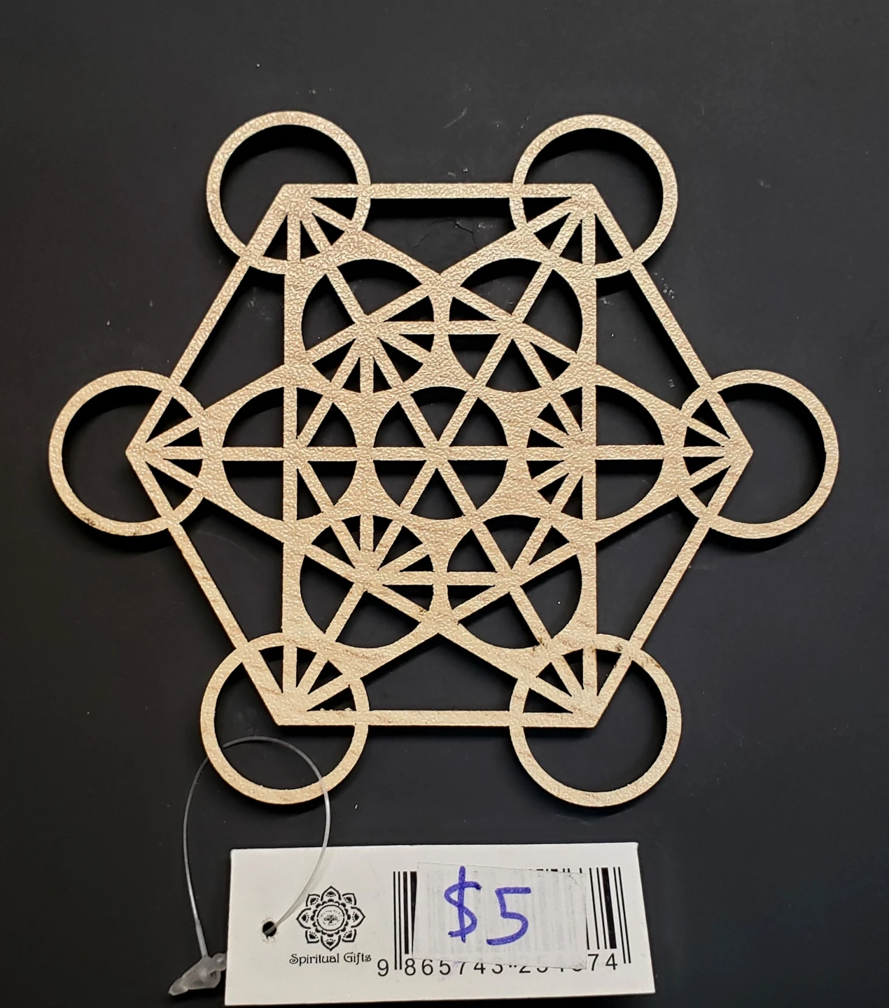 New. Metatron's Cube Wood Decor