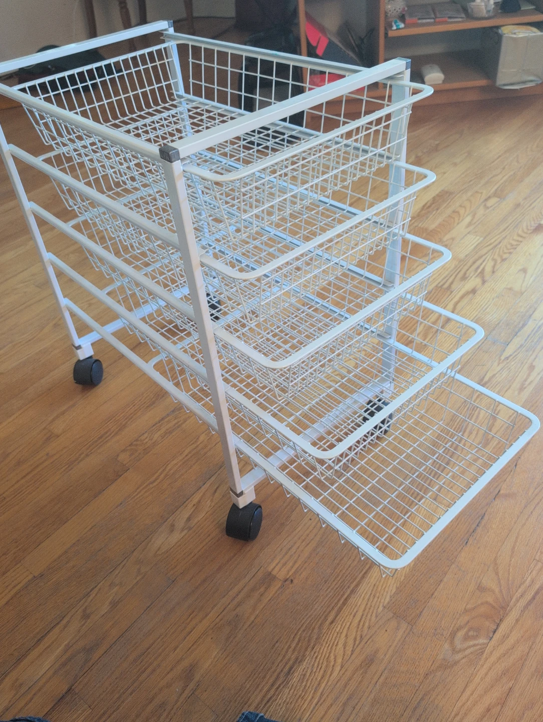 5-Tier Rolling Wire Storage Cart – White – $35 - photo 2