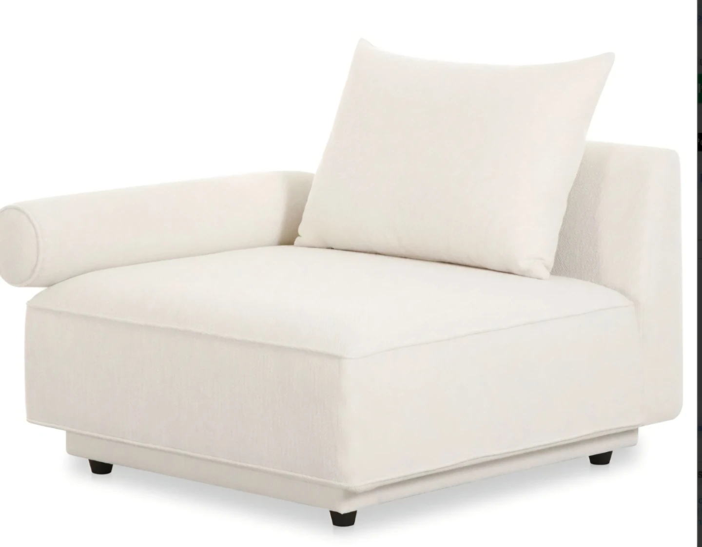 Cream Upholstered Armchair with Bolster Pillow - photo 2