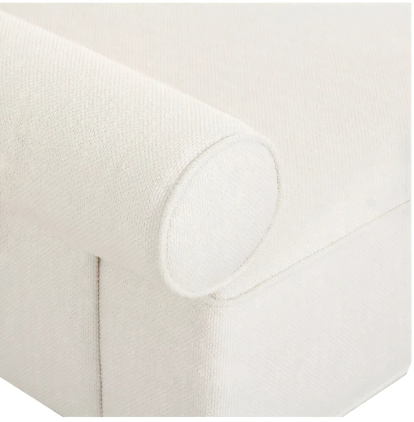 Cream Upholstered Armchair with Bolster Pillow - photo 4