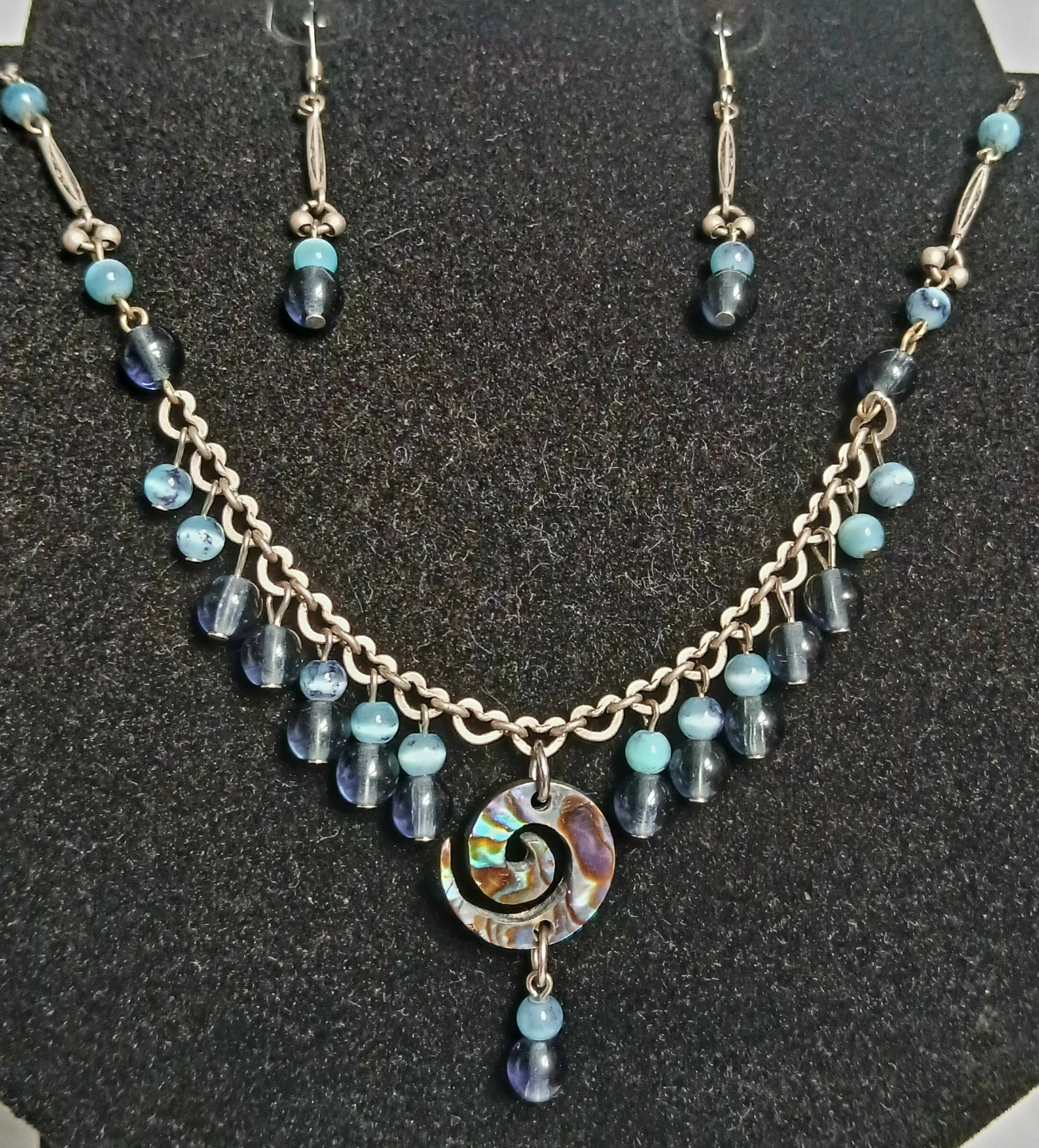 Necklace and Earring Set with Abalone Pendant - photo 3