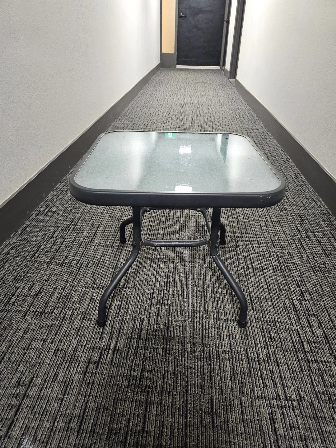 Square Glass Top Side Table