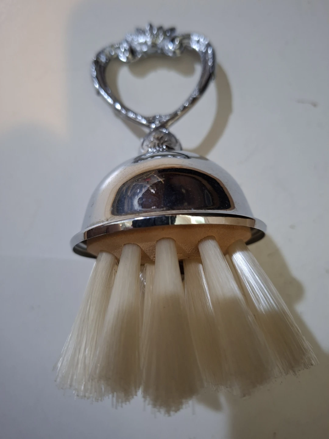Vintage Powder Puff Brush with Heart Handle