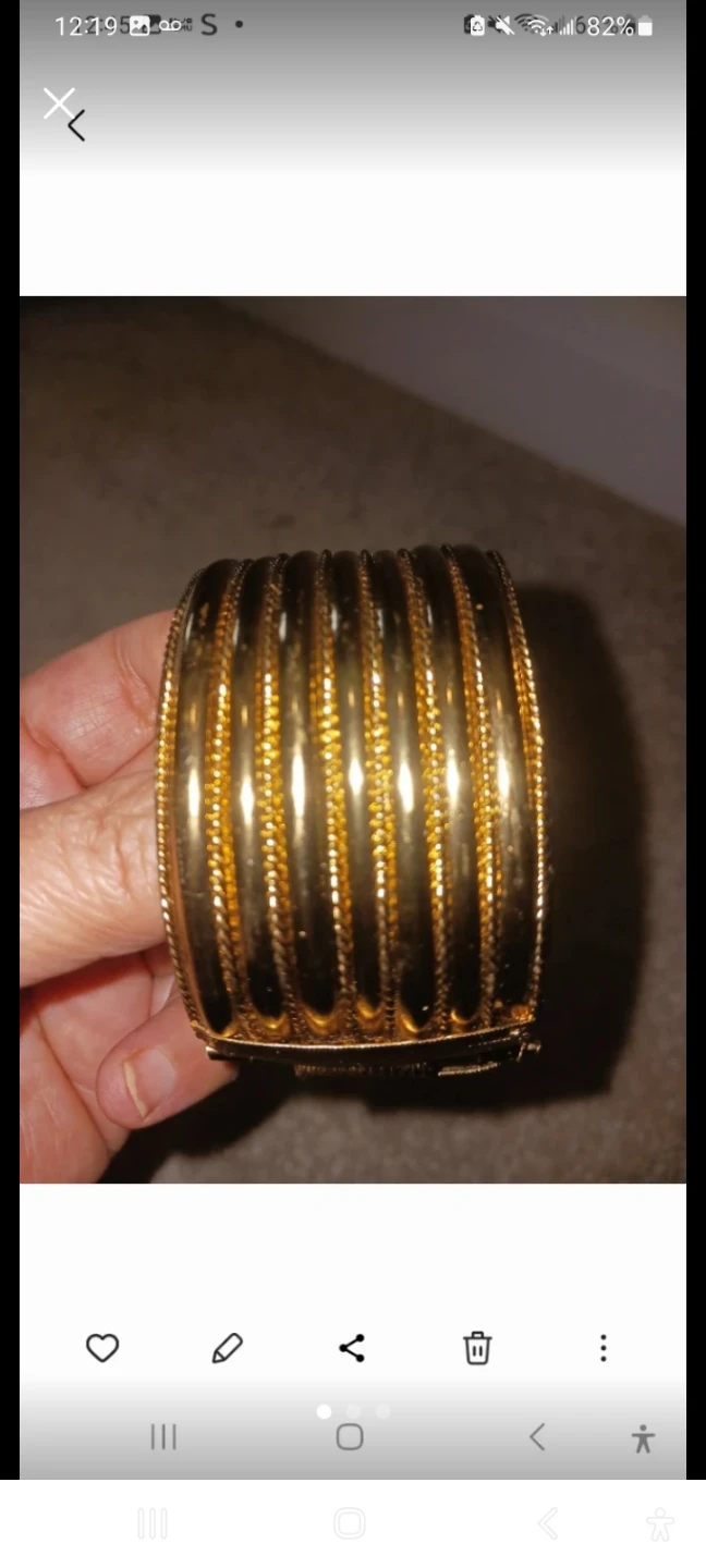 Gold Tone Wide Cuff Bangle Bracelet - photo 2