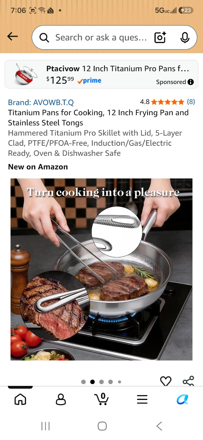 AVOWB.T.Q Titanium Pro Frying Pan with Lid - 12 Inch - photo 2