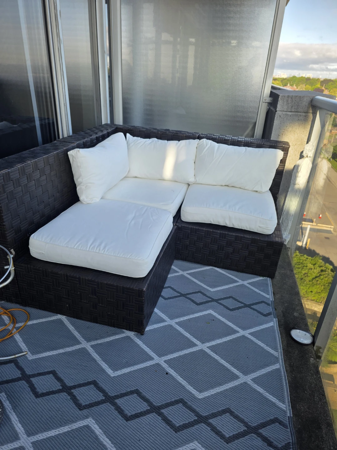 Patio Sectional Sofa with Cushions