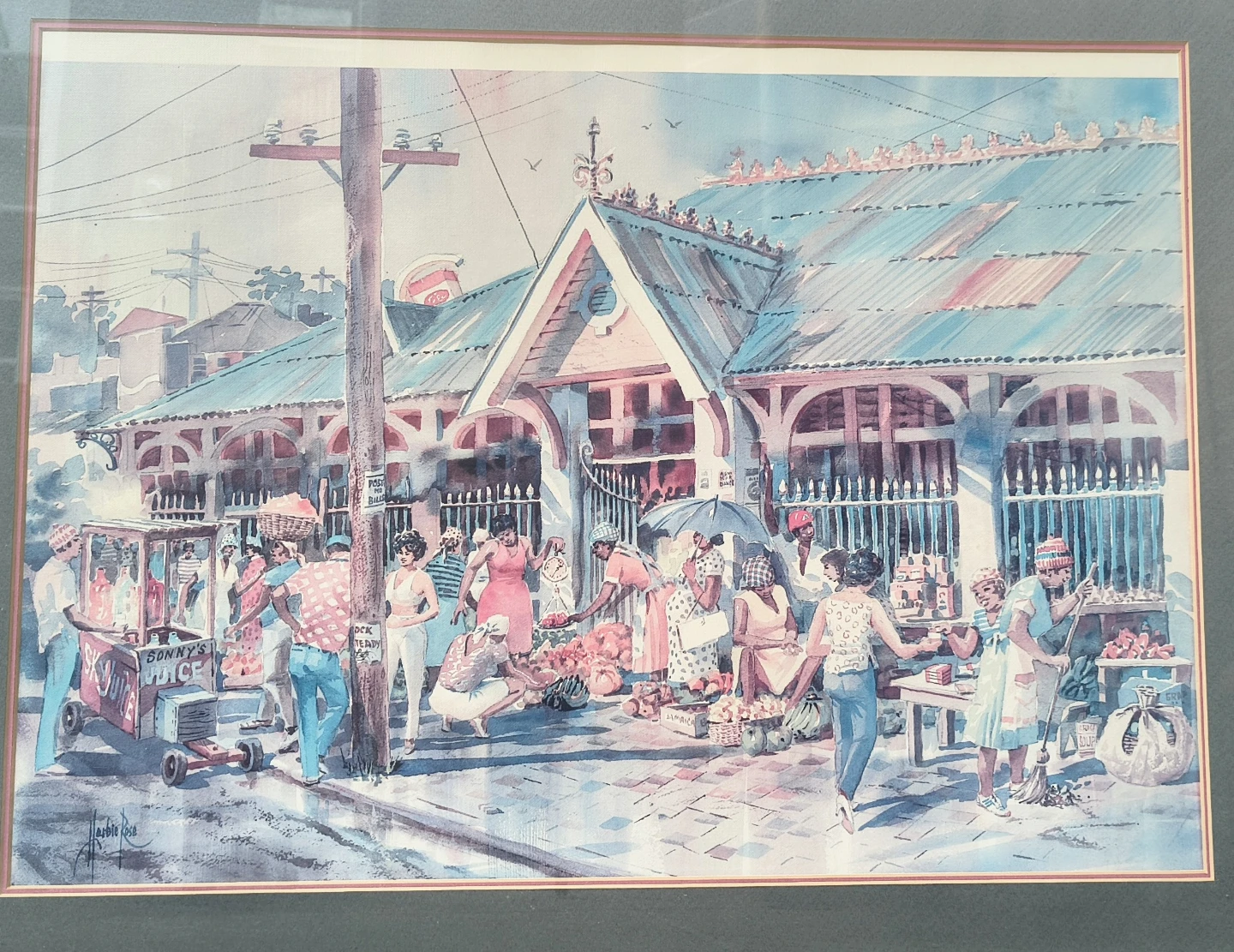 Herbie Rose Jamaican Market Scene Artwork - photo 2