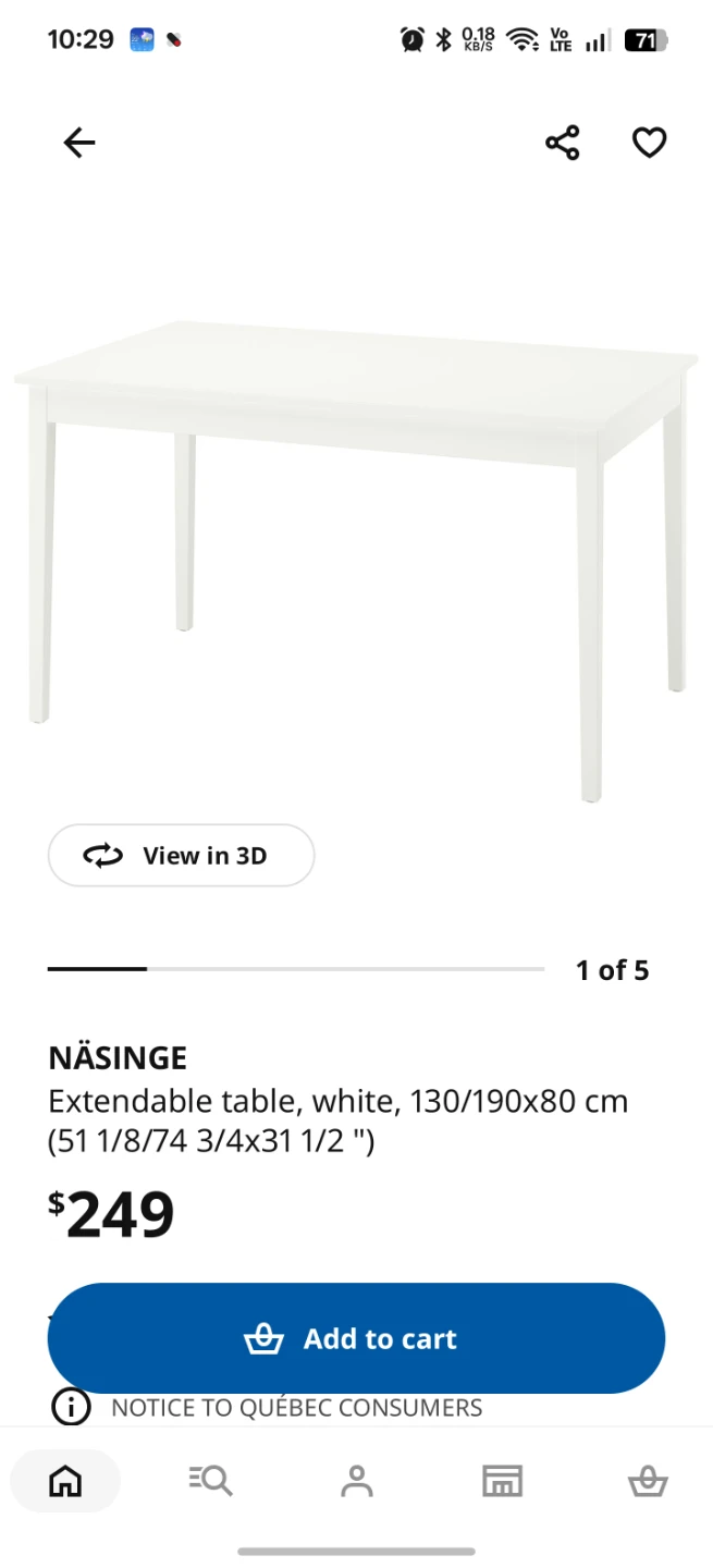 IKEA NÄSINGE Extendable Table - White - photo 2