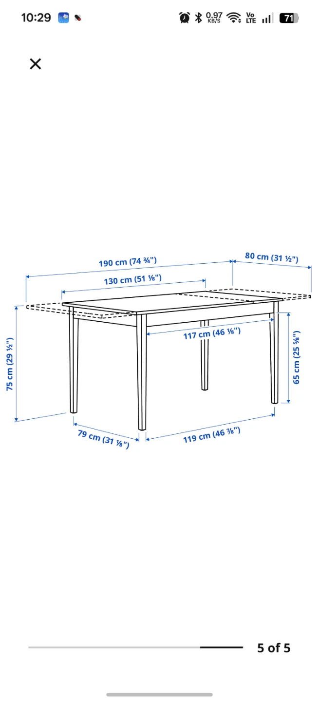 IKEA NÄSINGE Extendable Table - White - photo 3