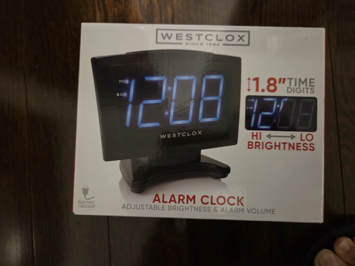 Westclox Alarm Clock with 1.8" Time Digits