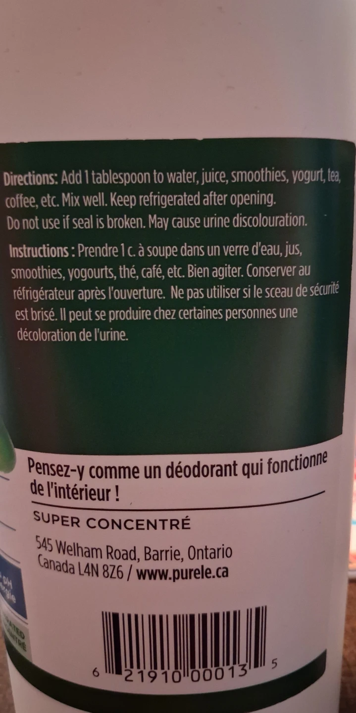 TWO PURE-L NATURAL Chlorophyll(e) Unflavoured 1000 mL - photo 2