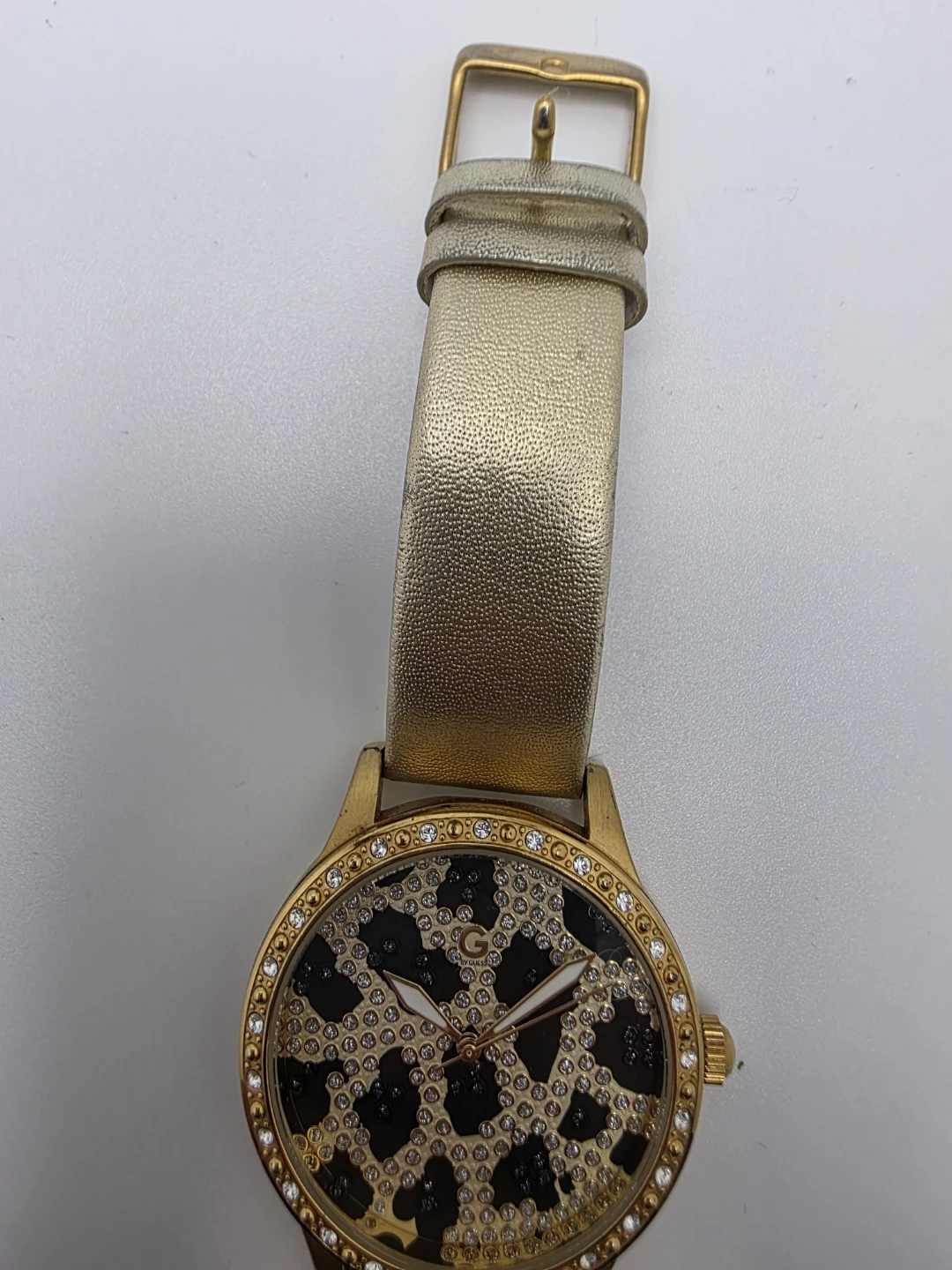 Guess G99051L1 Gold Tone Crystal Animal Print Watch - photo 3