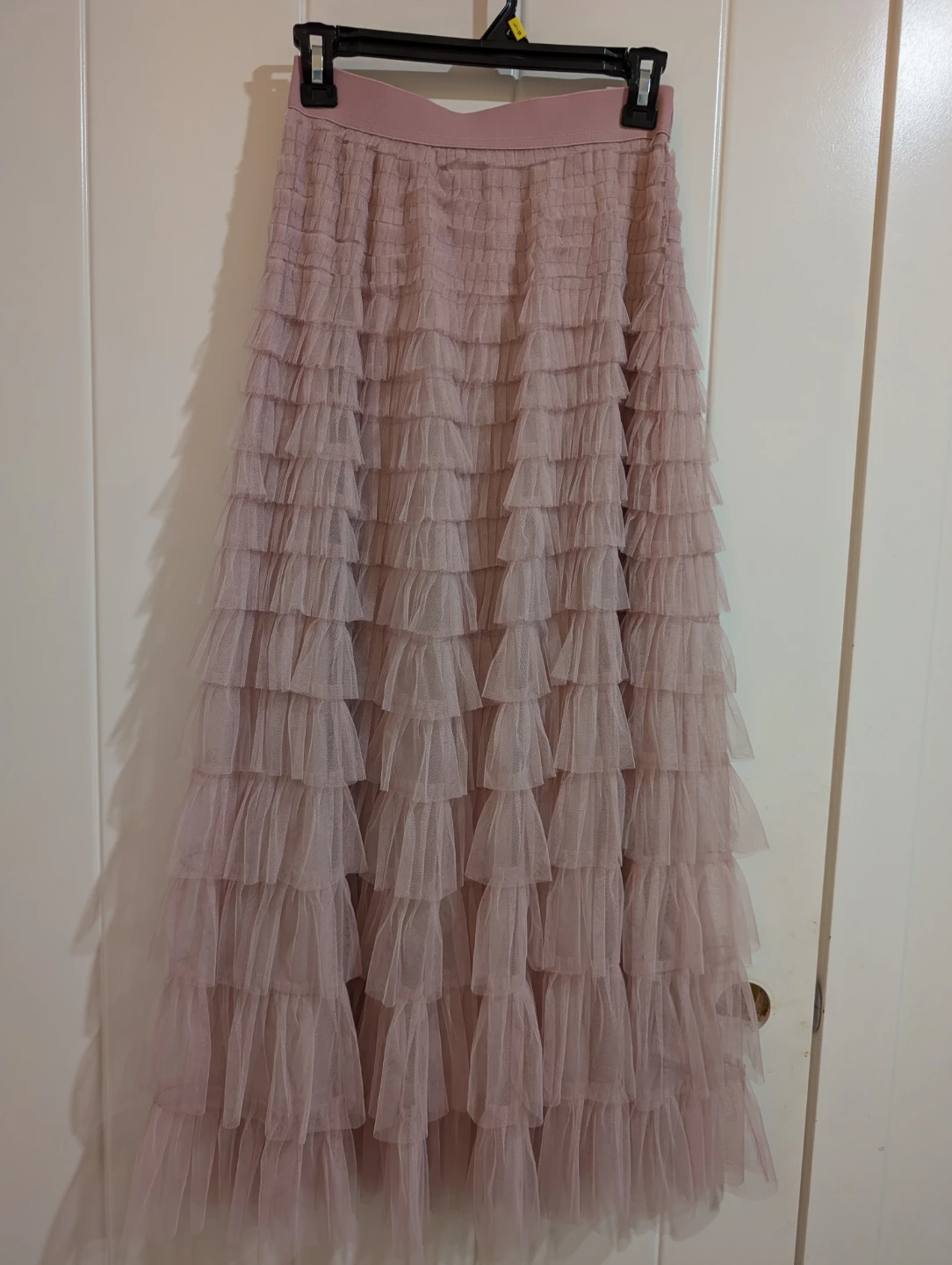 SHEIN Pink Tulle Tiered Maxi Skirt - photo 2