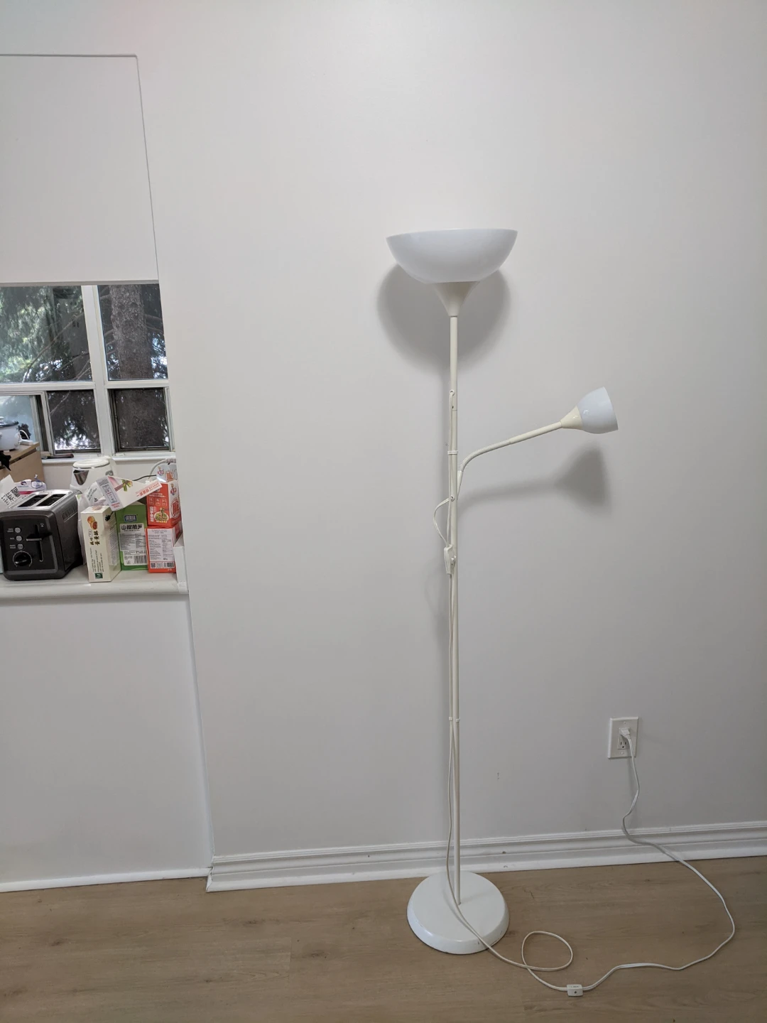 White Floor Lamp with Reading Light
