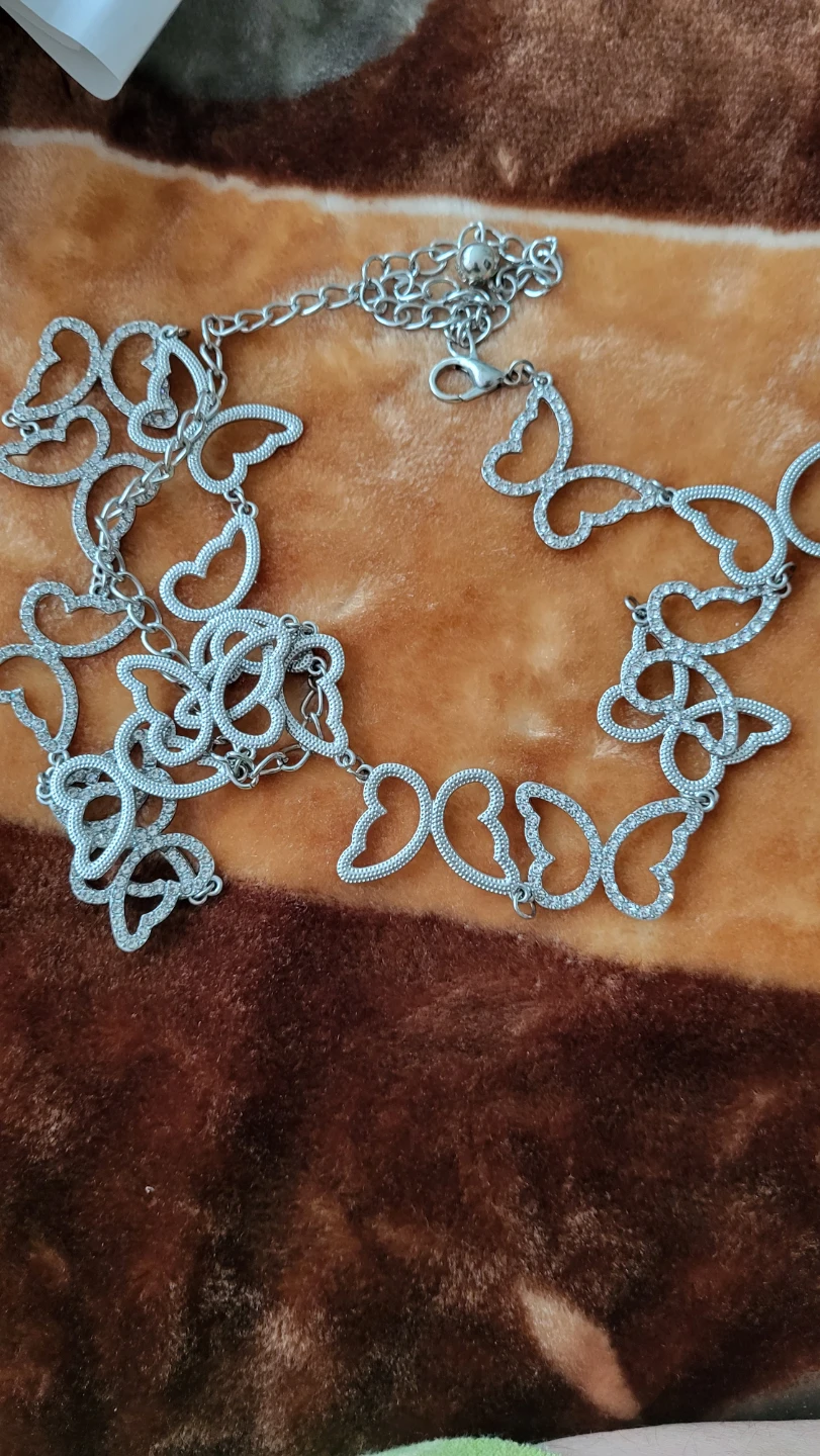 Silver Butterfly Shiny Chain Belt.