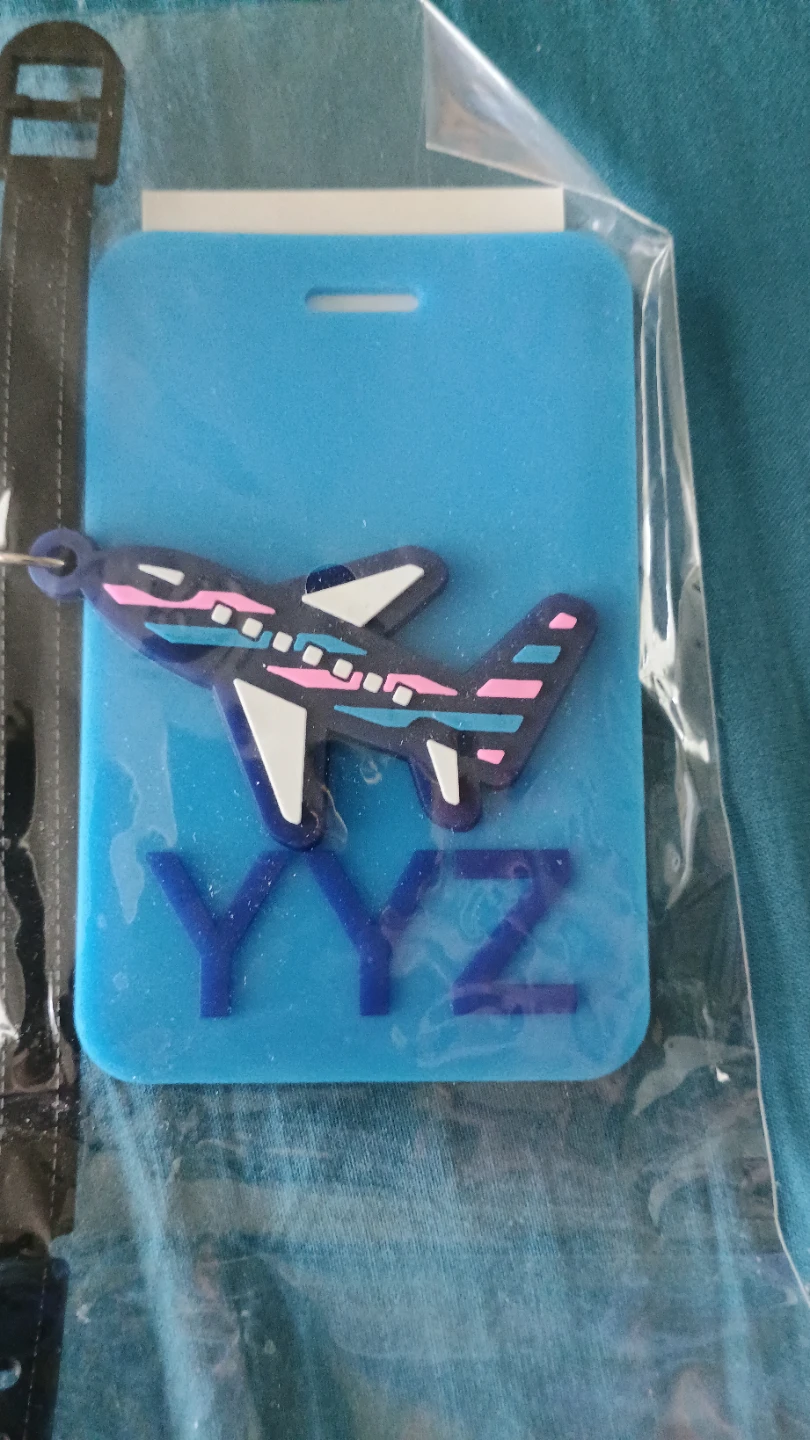 Toronto Pearson Luggage Tag with Airplane Charm
