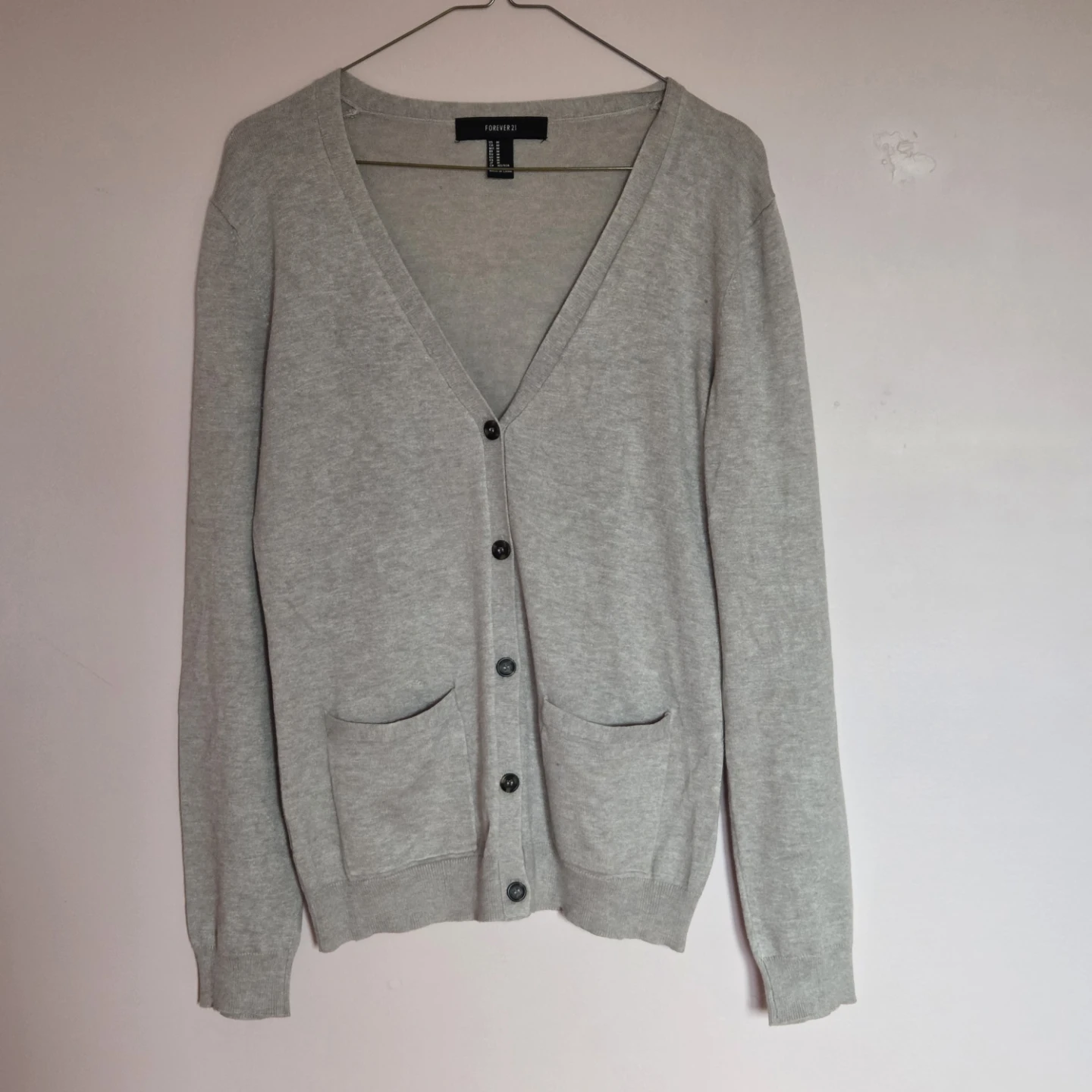 Beige V-Neck Cardigan Sweater - photo 2