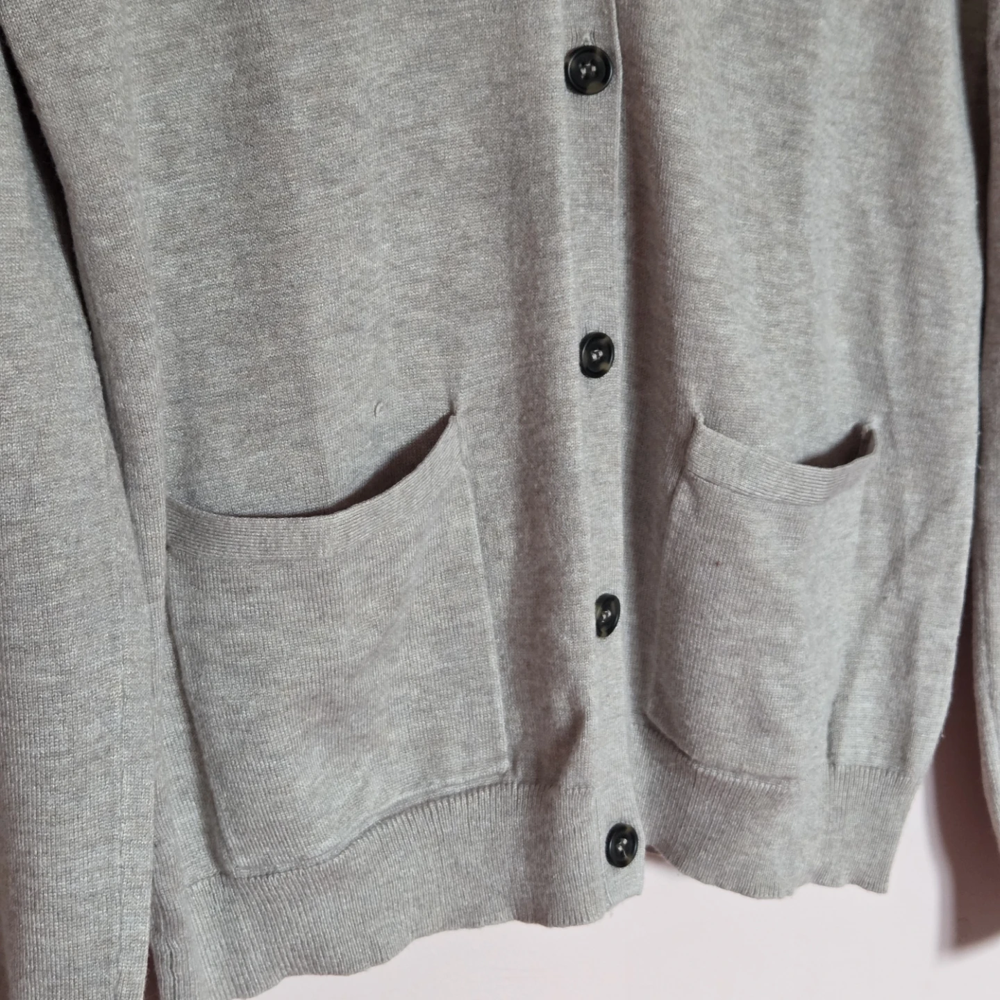 Beige V-Neck Cardigan Sweater - photo 4