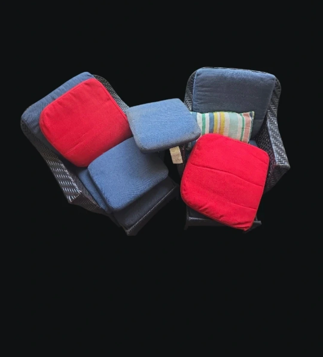 Steel Outdoor Handwoven Resin Wicker Club Chairs with foot rest - photo 2