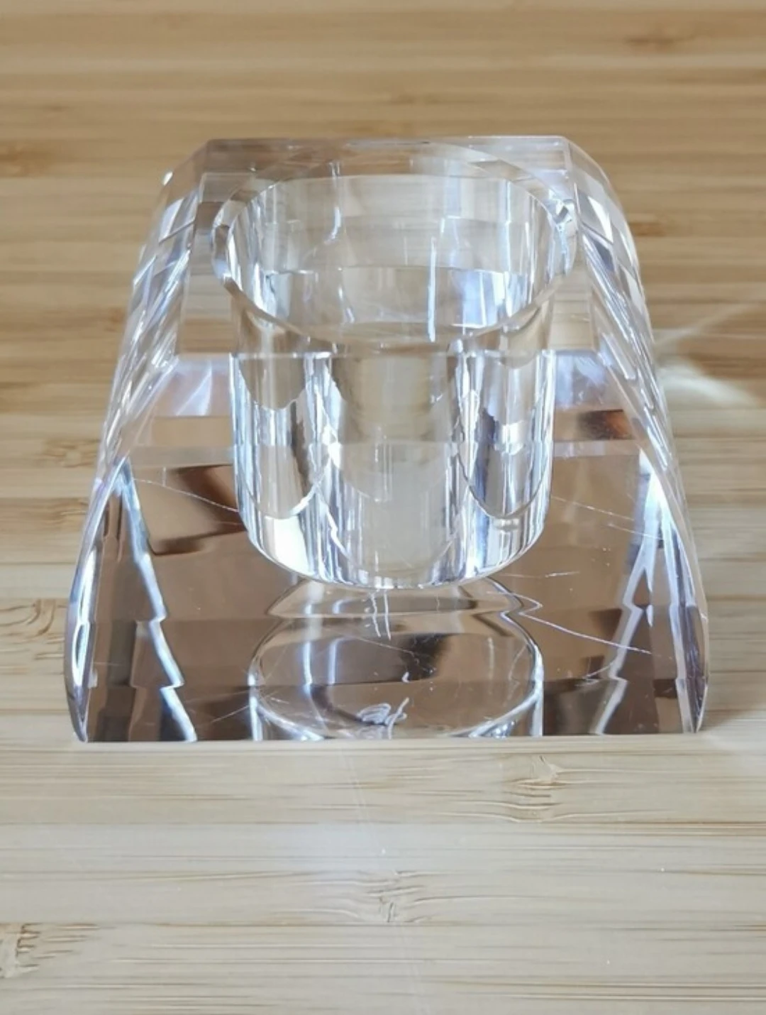 Vintage Oleg Cassini Signed Crystal Votive Candle Holder - photo 3