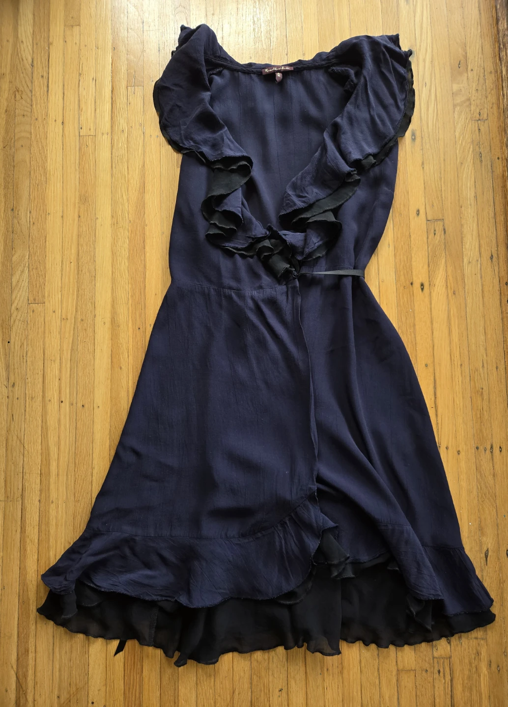 River Island Navy/Black Ruffle Dress