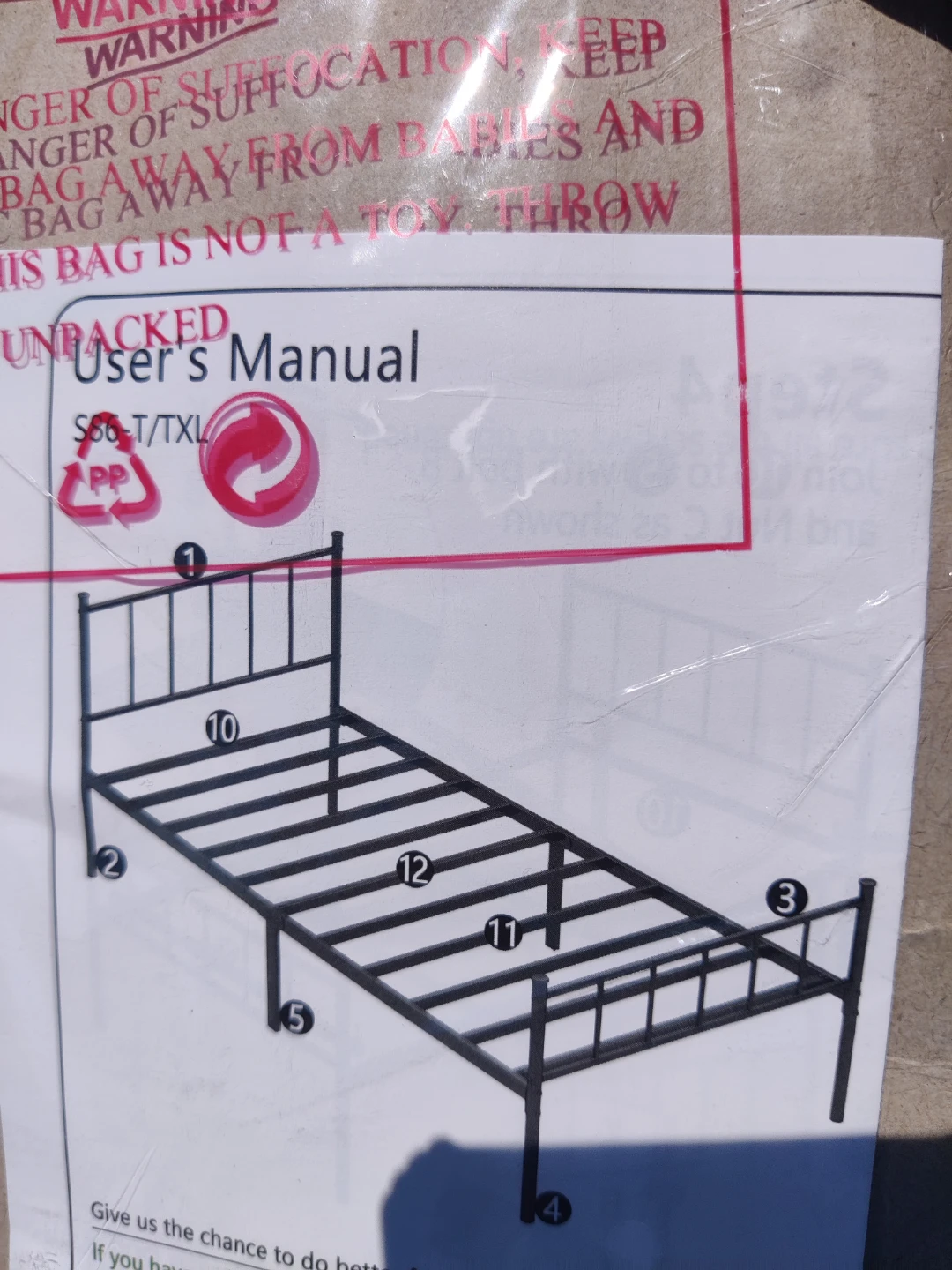 In box Bed Frame - S66-T/TXL