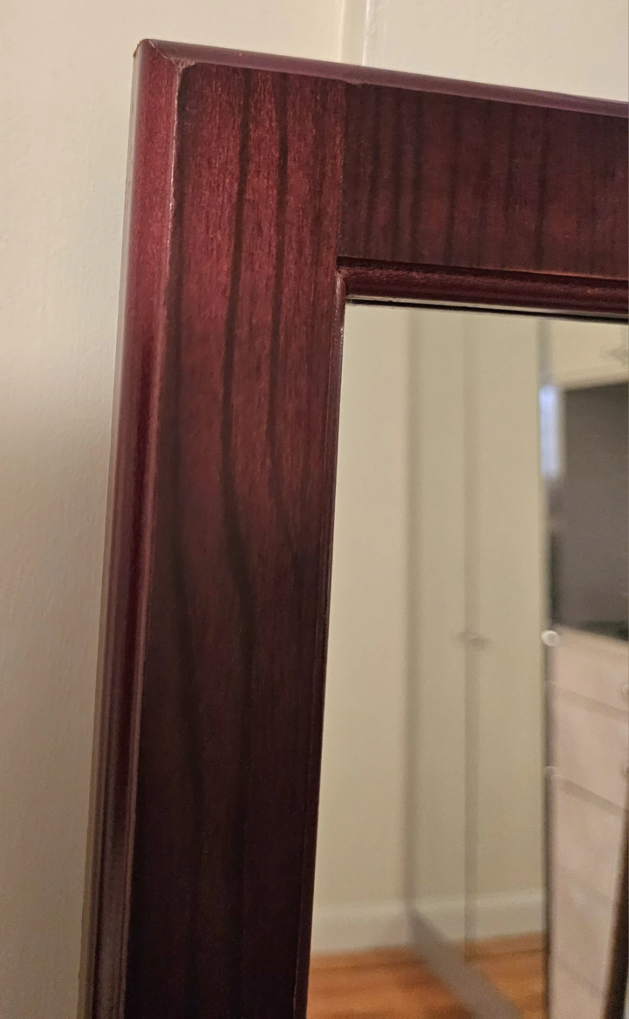 Half-length vertical vintage cherry mahogany mirror - photo 2