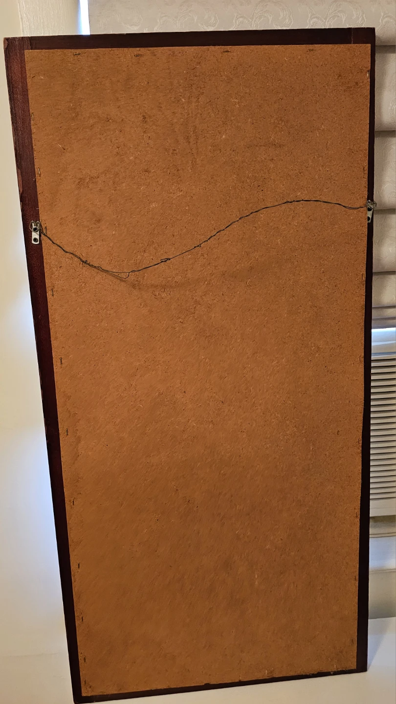 Half-length vertical vintage cherry mahogany mirror - photo 3
