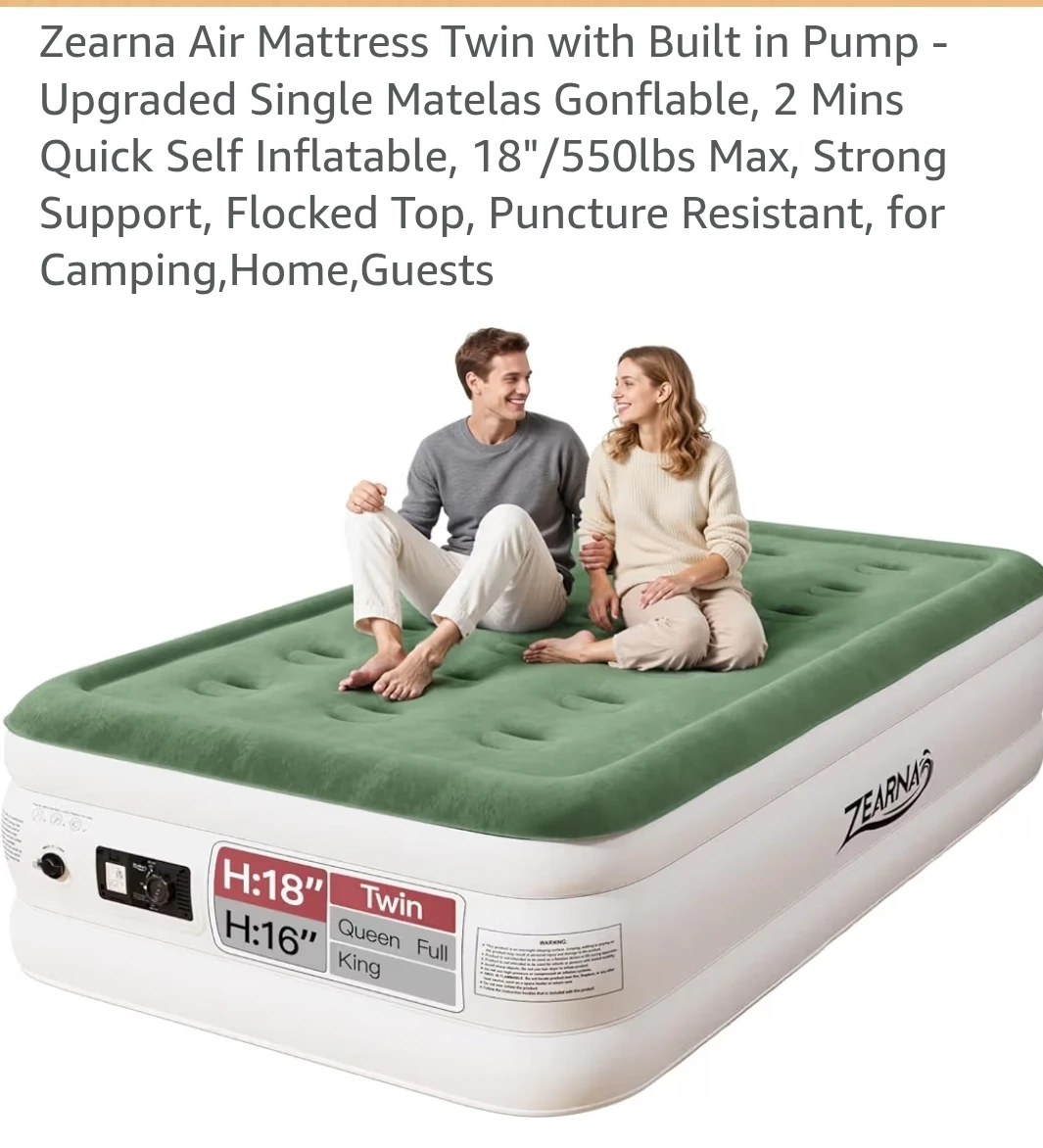 TWIN Air Mattress with Built in Pump