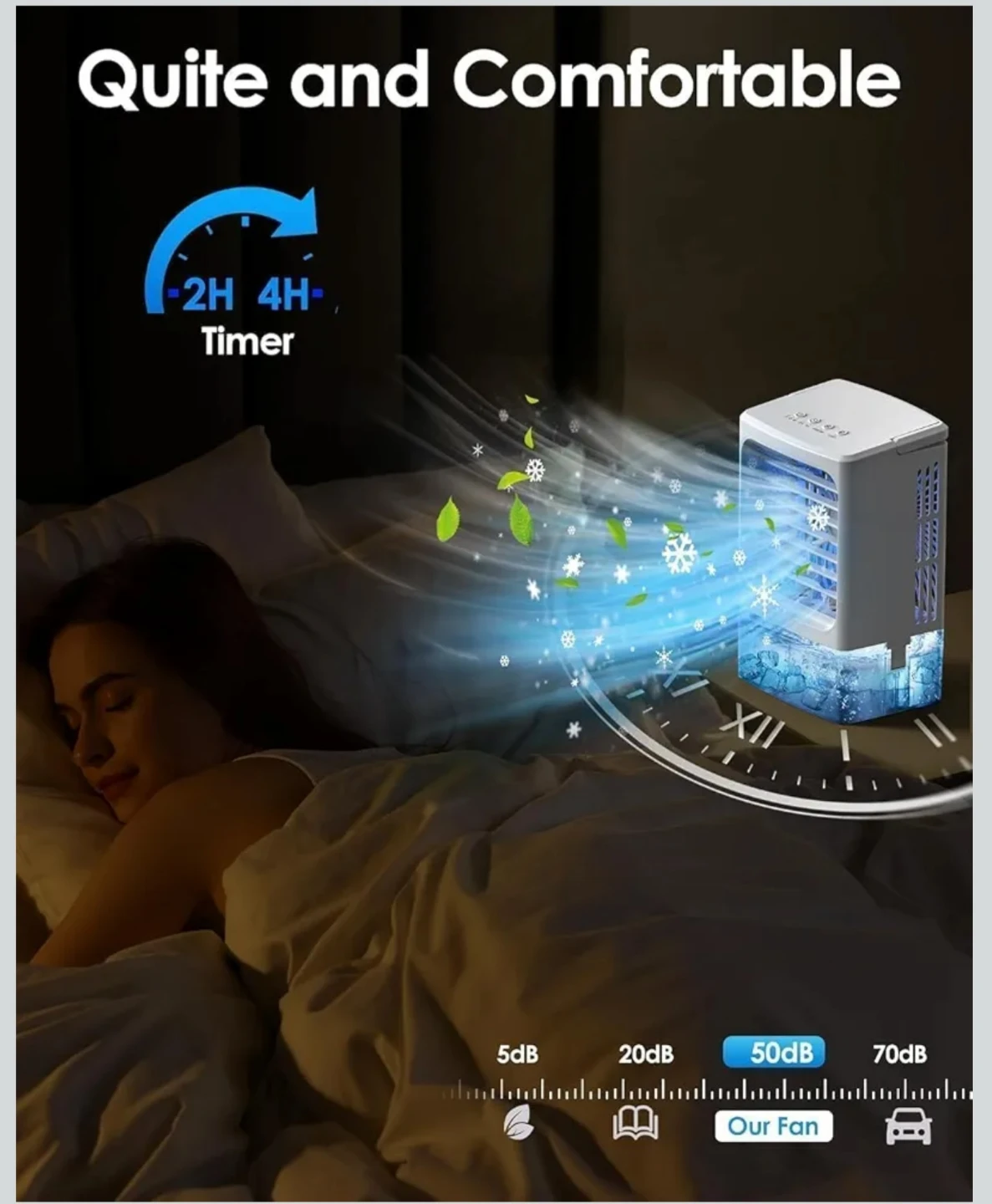 Portable Air Conditioner Fan with 7 Color Night Light - photo 5