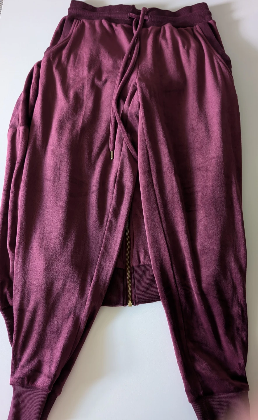 Velour Tracksuit Set - Burgundy - photo 2