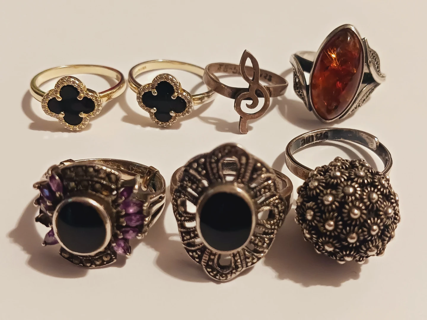 Lot of 7 × Gorgeous Sterling Silver 925 Rings. 6,7,9