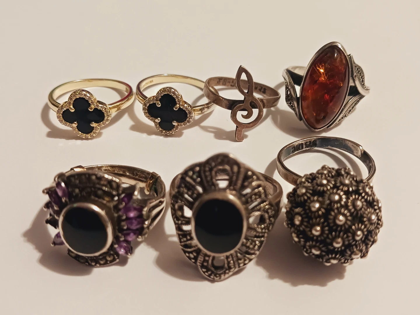 Lot of 7 × Gorgeous Sterling Silver 925 Rings. 6,7,9 - photo 2