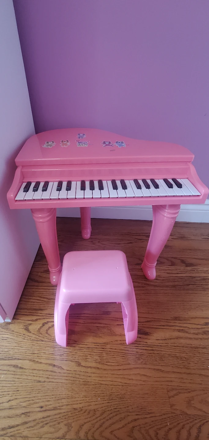 Pink Toy Piano with Stool
