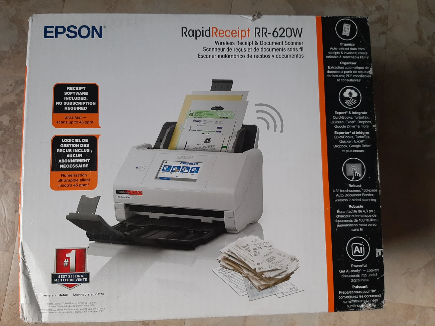 Epson RapidReceipt RR-620W Wireless Receipt & Document Scanner - photo 2