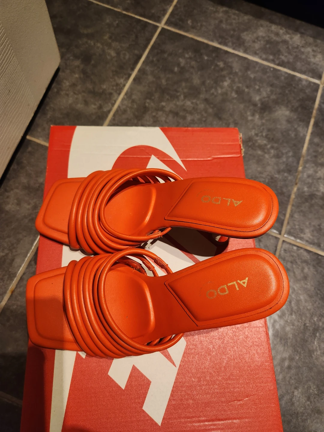 ALDO Orange Heeled Sandals Size 7