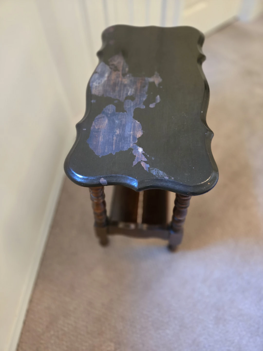 Vintage Wooden Side Table with Book Trough – Project Piece - photo 3